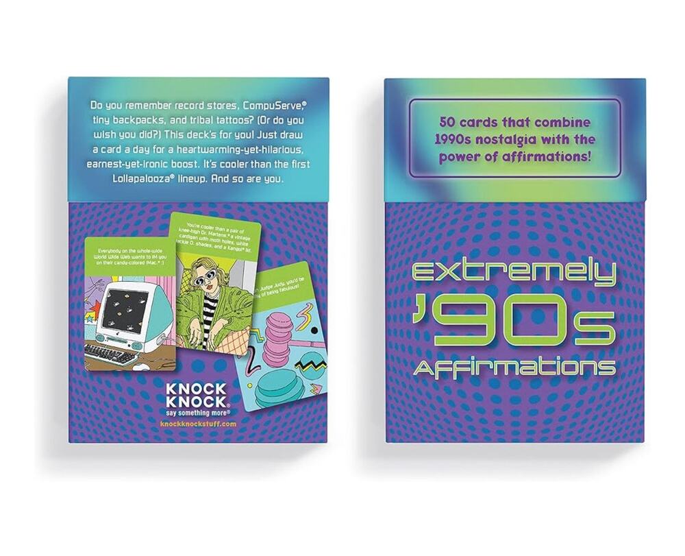 New in sealed box Knock Knock extremely 90's affirmation cards
